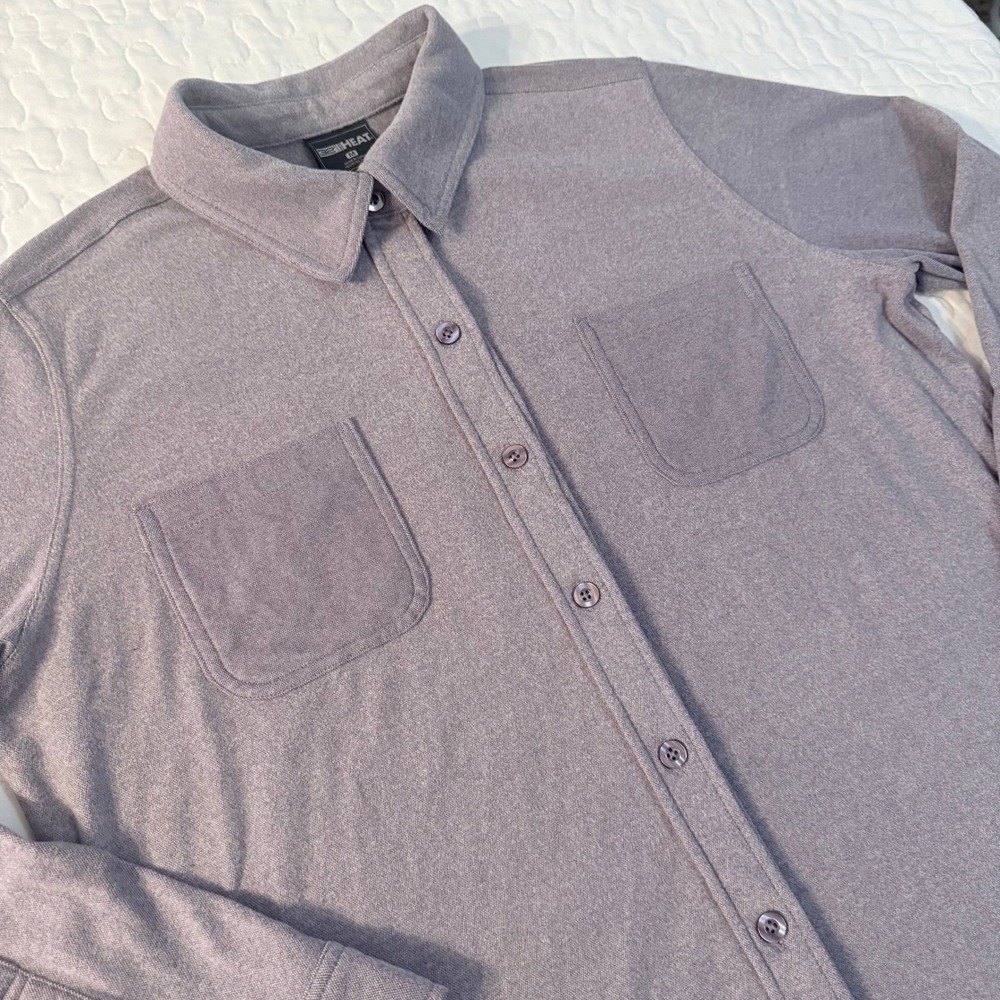 NWOT 32 Degrees Heat Womens Medium Shirt Purple Long Sleeve Button Up UTILITY